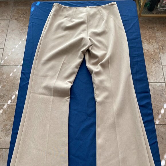 Trina Turk Womens Tan Chevron Flat Front Side Zip Wide Leg Pants Sz 0 - Picture 8 of 8